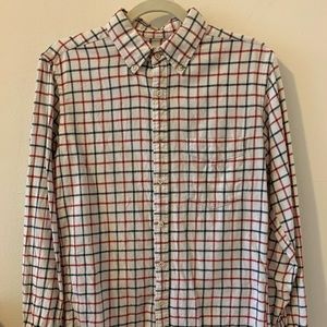 UNIQLO men’s medium red/white/black flannel button